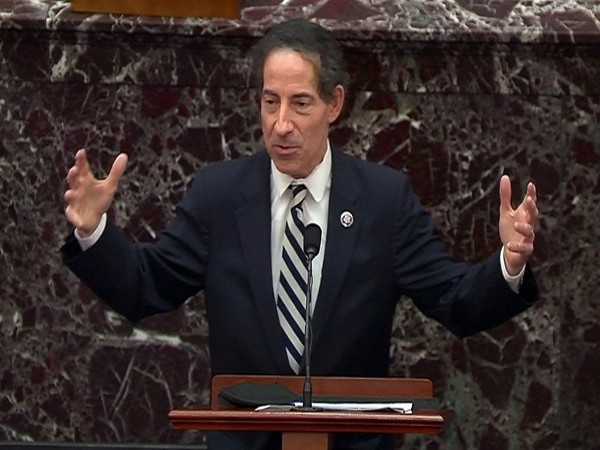 Rep. Jamie Raskin speaking at former US President Trump's impeachment trial at the Senate (Credit: Reuters Pictures)
