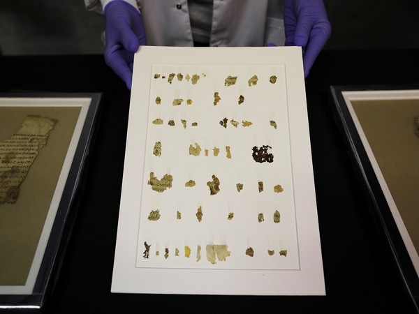 Recently-discovered scroll fragments of an ancient biblical text at Israel Antiquities Authority laboratories. (Photo credit: Reuters)