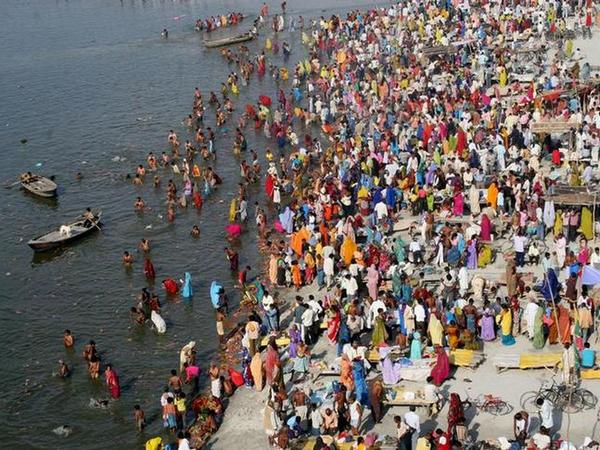 Hindu devotees at river Ganga.. 