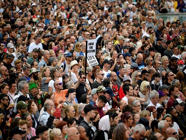 Demonstrators gather in Trafalgar Square during an anti-COVID demonstration, amid the coronavirus disease (COVID-19) pandemic, in London, Britain July 24, 2021. (Photo Credit: REUTERS)