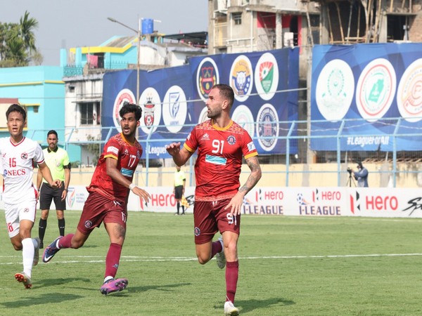 Rajasthan United FC in action during I-League match (Image: AIFF Media)
