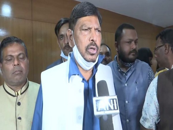 Union Minister Ramdas Athawale speaking to ANI on Tuesday. (Photo/ANI)