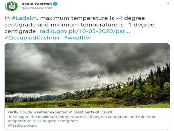 A screenshot of the tweet posted by Radio Pakistan