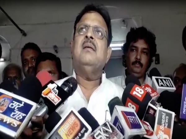 Health Minister Raghu Sharma speaking to reporters in Ajmer, Rajasthan on Friday.
