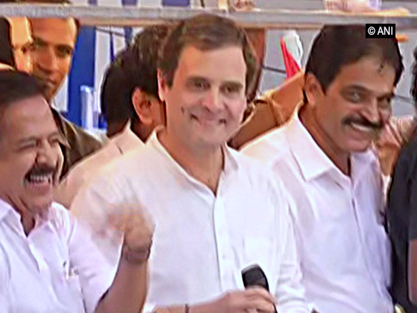 Congress president Rahul Gandhi addressing people in Malappuram, Kerala on Friday.
