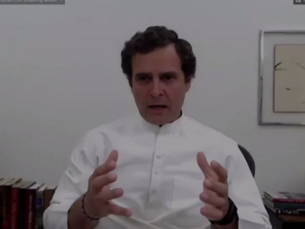 Congress leader Rahul Gandhi during media interaction in New Delhi on Tuesday. [Photo/ANI]