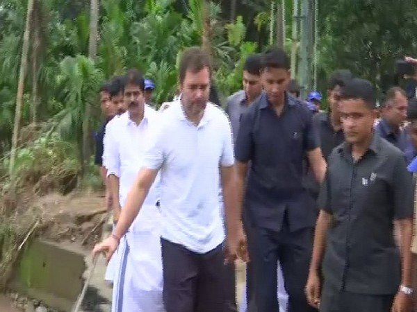 Congress MP Rahul Gandhi during his visit to Kaipini