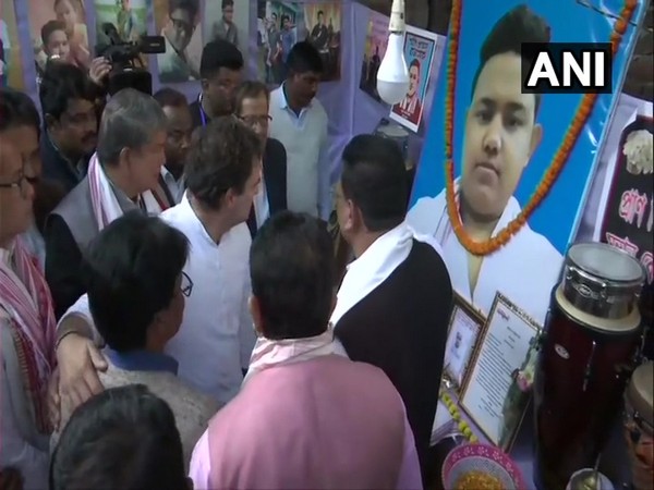 Rahul Gandhi visits residence of Sam Stafford