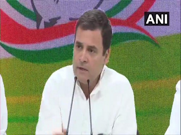 Congress president Rahul Gandhi addressina a media briefing on Saturday!