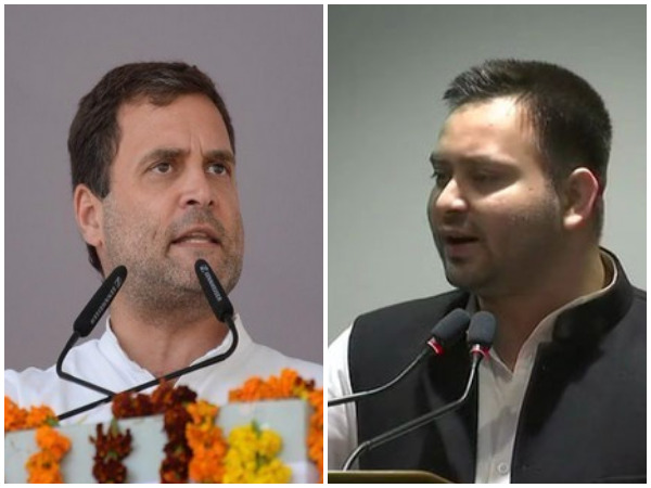 Congress president Rahul Gandhi and RJD leader Tejashwi Yadav