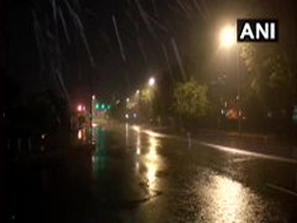 Visuals of rain from Rail Bhawan area. Photo/ANI