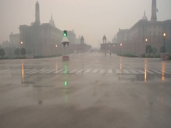 A rain visual taken at Rajpath on Sunday. Photo/ANI