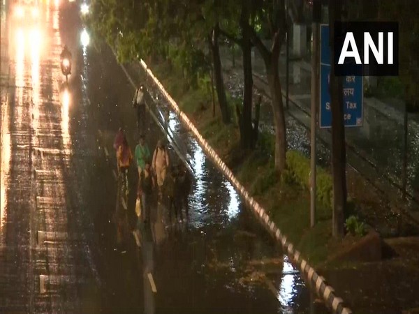 A view of an area in New Delhi after rain on Friday.