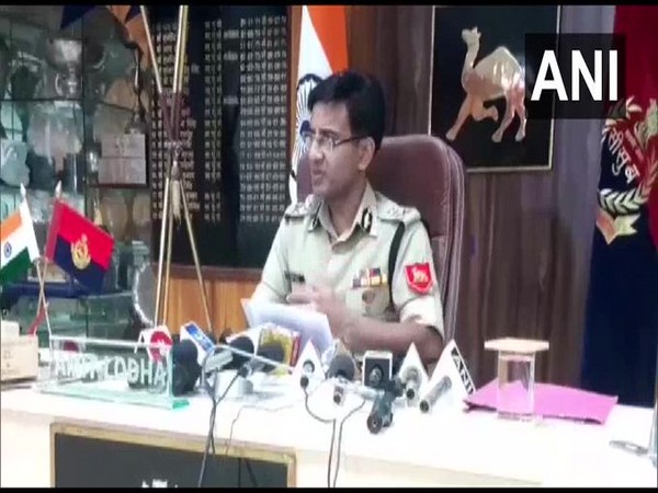 BSF Inspector General Amit Lodha speaking to reporters in Jodhpur on Wednesday.