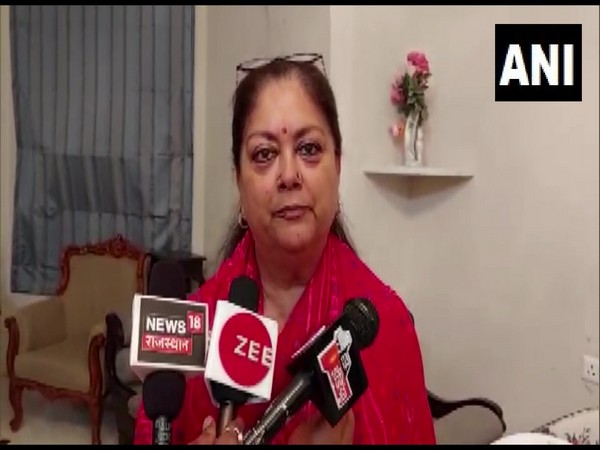 Former Chief Minister of Rajasthan Vasundhara Raje. (Photo/ ANI)