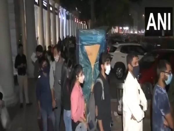 Long queue of passengers seen outside Rajiv Chowk Metro Station on Sunday.