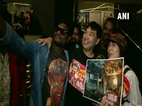 Fans outside Rohini theatre in Chennai's Koyambedu on Thursday. Photo/ANI