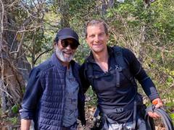 Superstar Rajinikanth with British adventurer Bear Grylls 