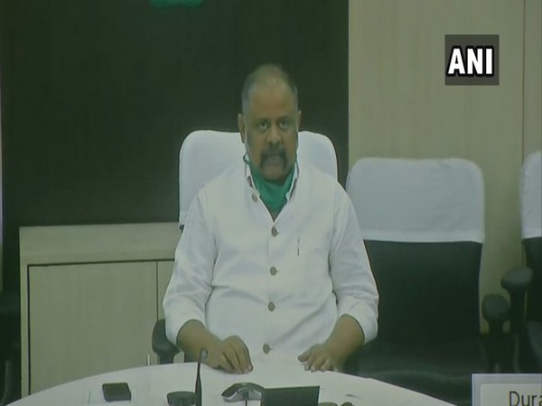 West Bengal Chief Secretary Rajiva Sinha speaking to media persons in Kolkata on Friday.