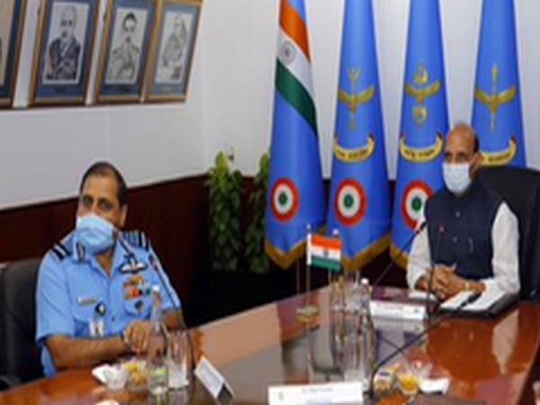 Defence Minister Rajnath Singh during the inaugural session of Air Force Commander's Conference on Wednesday. 