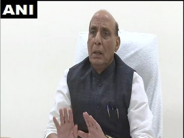 Defence Minister Rajnath Singh taking part in the event on Wednesday. photo/ANI