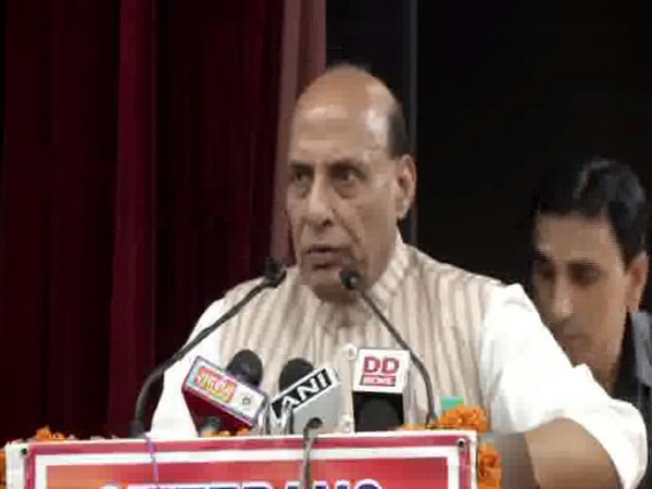 Defence Minister speaking in New Delhi on Sunday. Photo/ANI