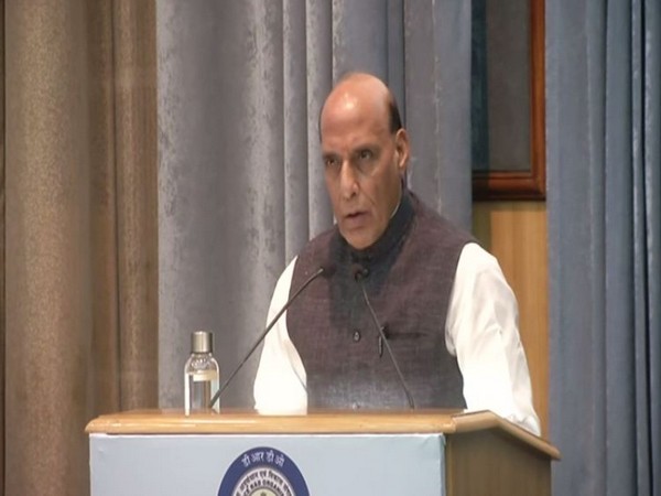 Defence Minister Rajnath Singh addressing the 41st DRDO Directors’ conference on Tuesday.  Photo/ANI