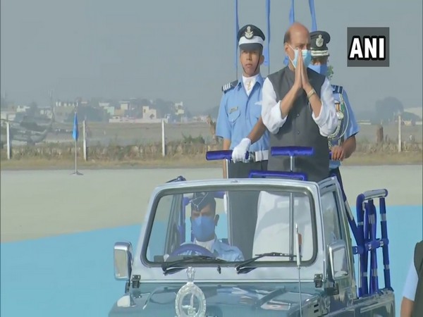 Defence Minister Rajnath Singh attends the Combined Graduation Parade at Airforce Academy in Dundigal, Hyderabad. (Photo/ANI)