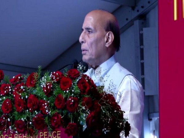 Defence Minister Rajnath Singh during his address at the Golden Jubilee Celebrations of BDL on Saturday. Photo/ANI