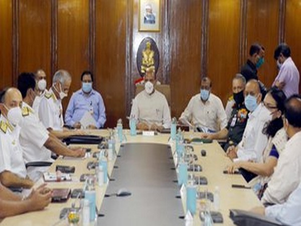 Defence Minister Rajnath Singh attended the Naval Commanders' Conference on Wednesday (Photo tweeted by Defence Minister)