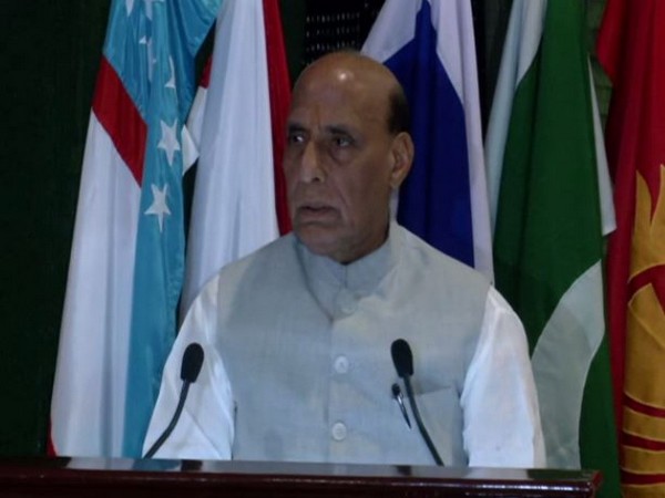 Defence Minister Rajnath Singh during his address on Thursday. Photo/ANI