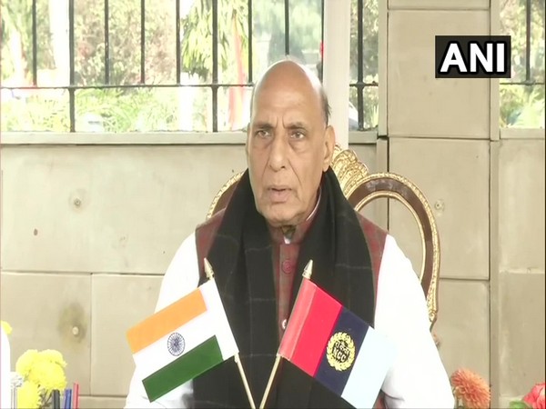 Defence Minister Rajnath Singh speaking at NCC Republic Day Camp in New Delhi on Wednesday.