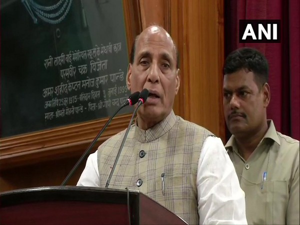 Defence Minister Rajnath Singh while speaking at an event in Lucknow, Uttar Pradesh on Friday. Photo/ANI