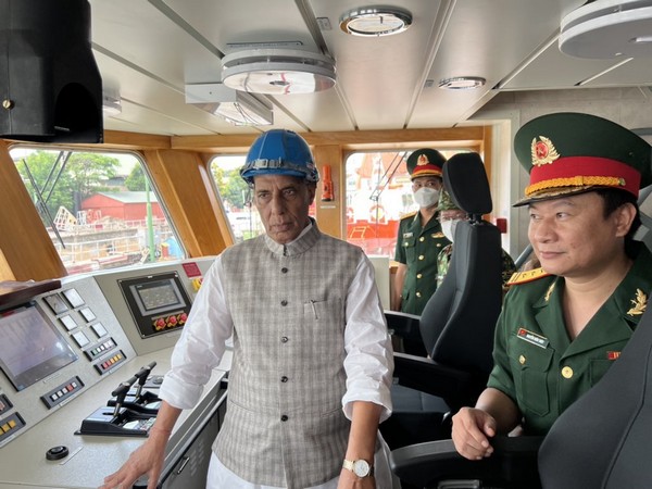 Defence Minister Rajnath Singh in Vietnam. (Photo/ANI)