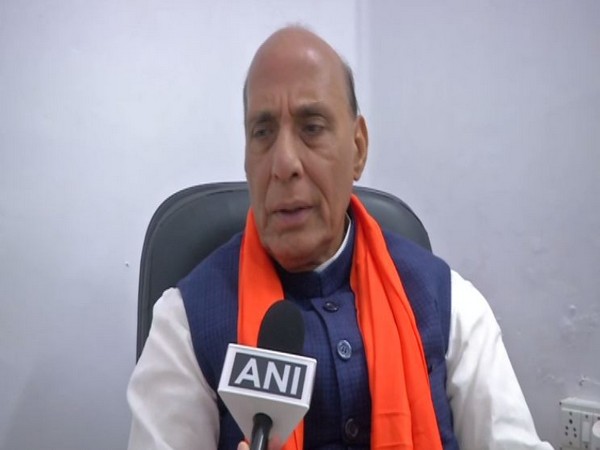 Union Defence Minister Rajnath Singh speaking to ANI in Lucknow on Saturday. Photo/ANI