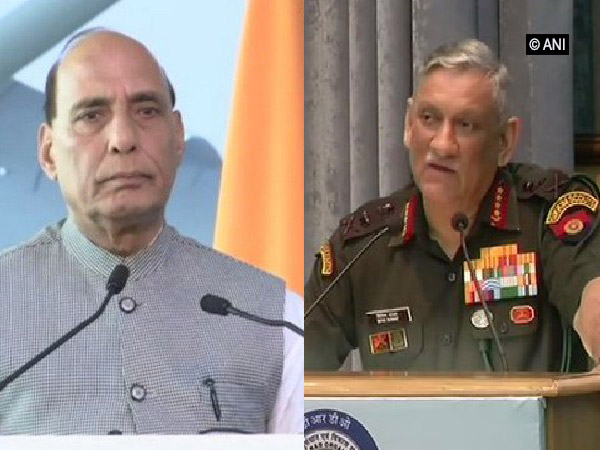 Defence Minister Rajnath Singh (left) and Army Chief General Bipin Rawat (right)