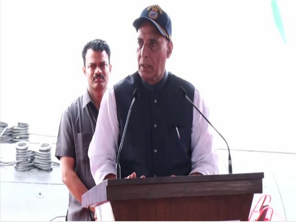 Union Defence Minister Rajnath Singh speaking at an event in Mumbai on Saturday. Photo/ANI