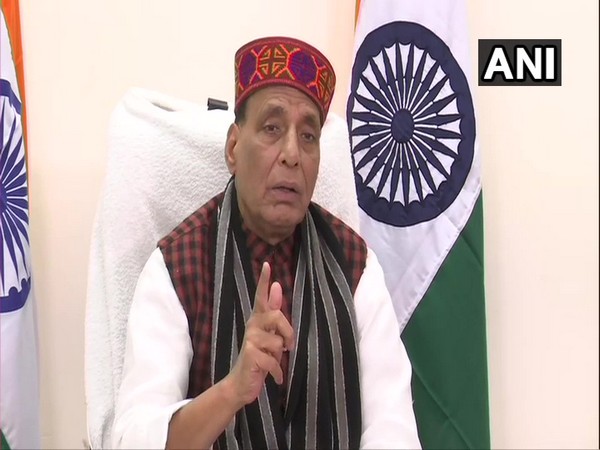 Defence Minister Rajnath Singh addressing people of Himachal Pradesh on Sunday.