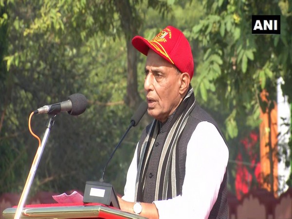 Defence Minister Rajnath Singh speaking at the annual National Cadet Corps rally at NCC Parade Ground in New Delhi on Thursday.