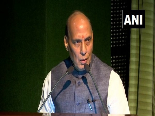 Union Defence Minister Rajnath Singh speaking at an event in New Delhi on Tuesday. Photo/ANI