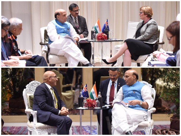 Rajnath Singh holds bilaterals with his New Zealand and Australian counterparts Ron Mark and Linda Reynolds