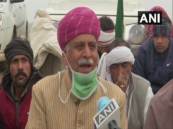 Rampal Jat, Kisan Mahapanchayat, at Jaisinghpur-Khera border talking to ANI on Tuesday.