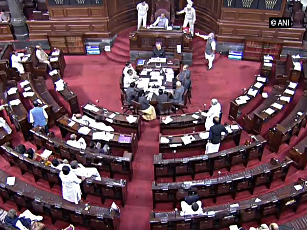 Visuals from Rajya Sabha (Photo courtesy: RSTV)