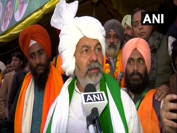 Bharatiya Kisan Union leader Rakesh Tikait speaking to ANI on Sunday, (Photo/ANI)