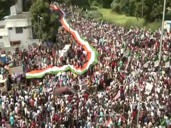 Tamil Nadu Thowheed Jamath (TNTJ) protest rally marching towards state governor's residence against CAA, NRC here on Friday.