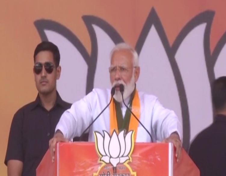 PM Modi addressing a rally in Rohtak on Friday.