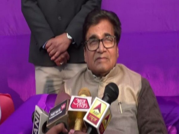 Samajwadi Party (SP) MP Ram Gopal Yadav talking to reporters in Firozabad on Saturday. Photo/ANI