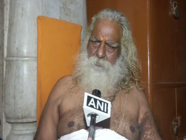 Mahant Nritya Gopal Das of Ram Janmbhoomi Nyas speaking to ANI in Ayodhya on Sunday. Photo/ANI