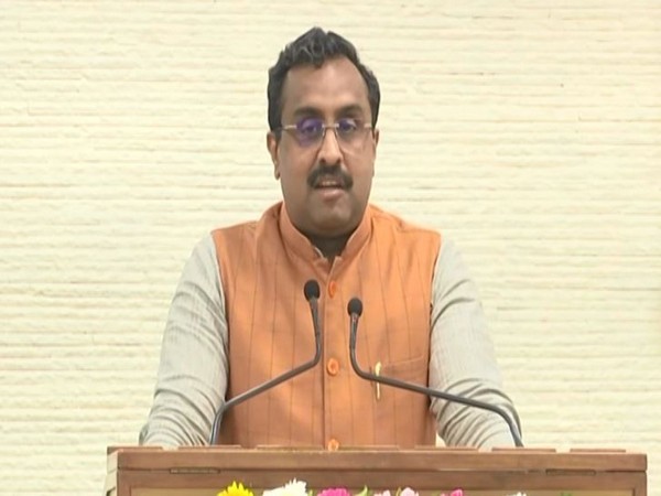 BJP leader Ram Madhav addressing a gathering in Lucknow on Thursday. Photo/ANI