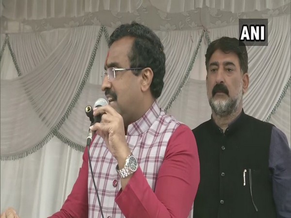 BJP's national general secretary Ram Madhav speaking at an event in Srinagar on Thursday. (Photo/ANI)